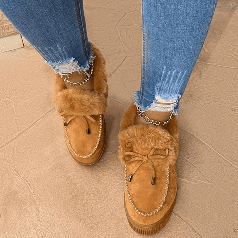 Esther Winter Slippers for Women – Soft Suede Touch with Warm Faux Fur Lining & Non-Slip Sole