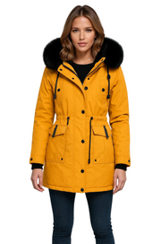 Leonor Damen Winterparka – Kapuze mit Kunstpelzkragen & Verstellbare Taille