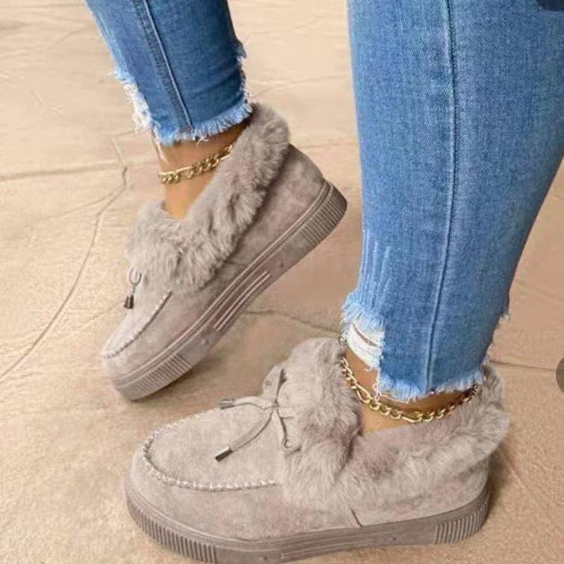Esther Winter Slippers for Women – Soft Suede Touch with Warm Faux Fur Lining & Non-Slip Sole