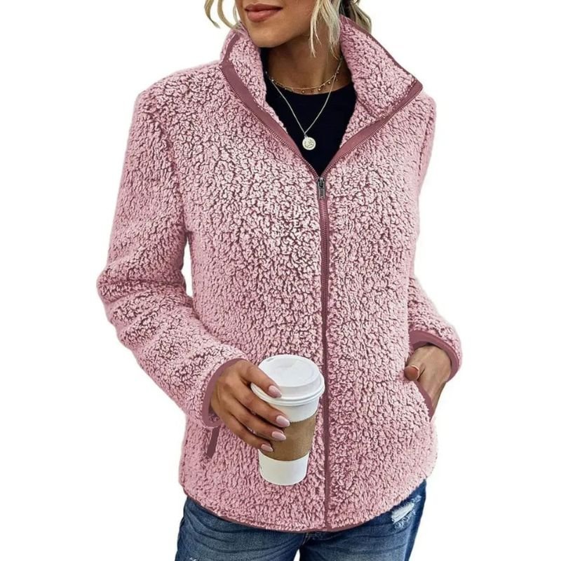 Kristal Damen Fleecejacke für den Winter – Warme, leichte Jacke mit Reißverschluss und modernem Casual-Stil