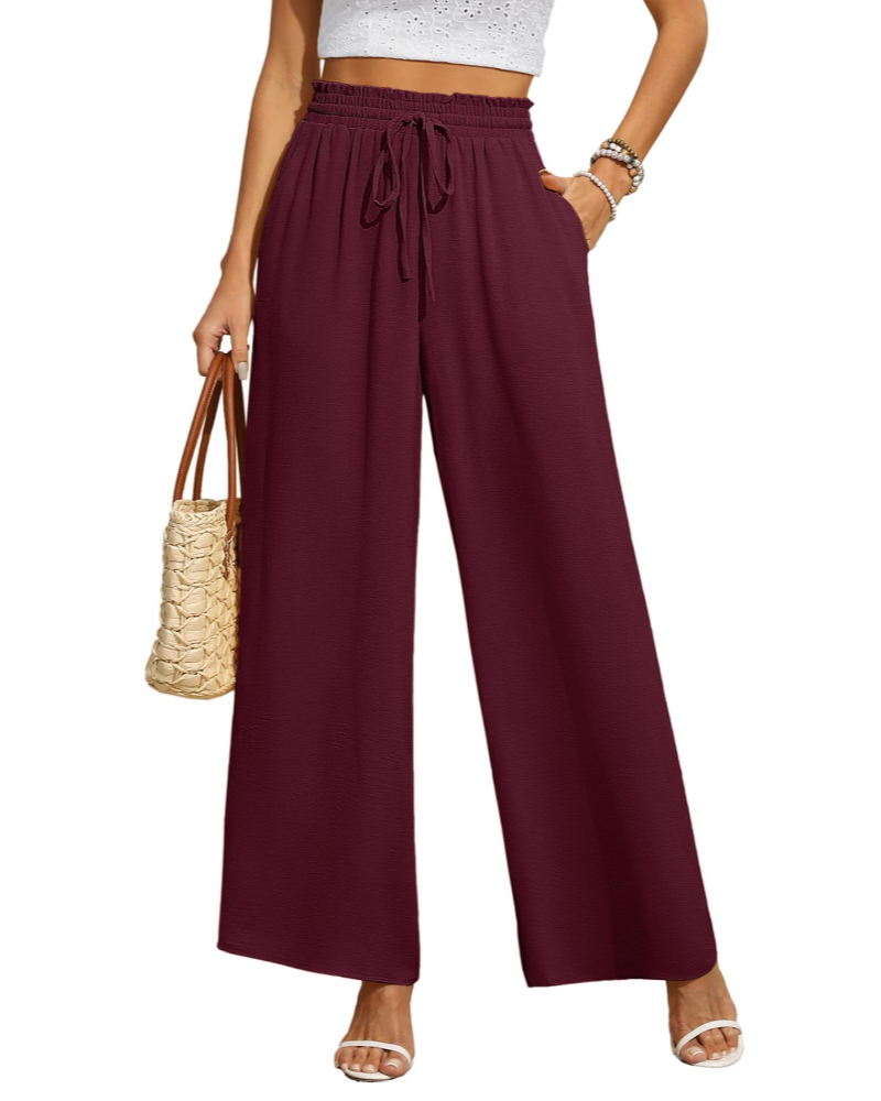Anaïs Palazzo-Hose für Damen – hoher, elastischer Bund, weite Beine & Taschen