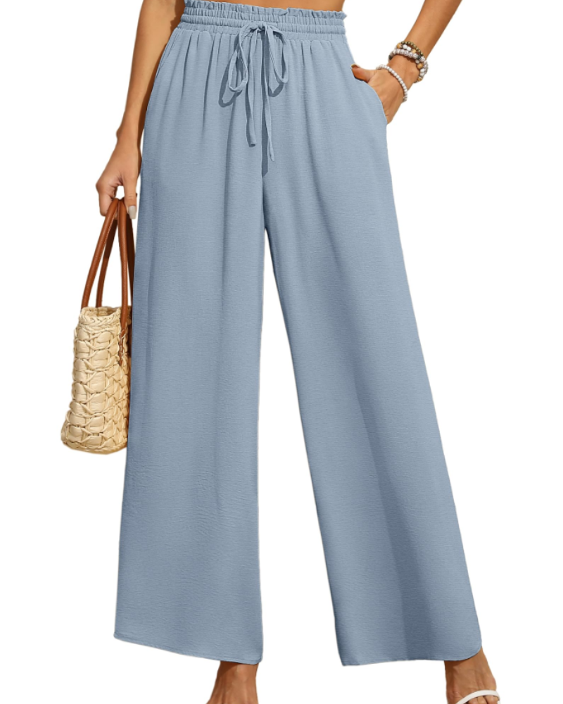 Anaïs Palazzo-Hose für Damen – hoher, elastischer Bund, weite Beine & Taschen