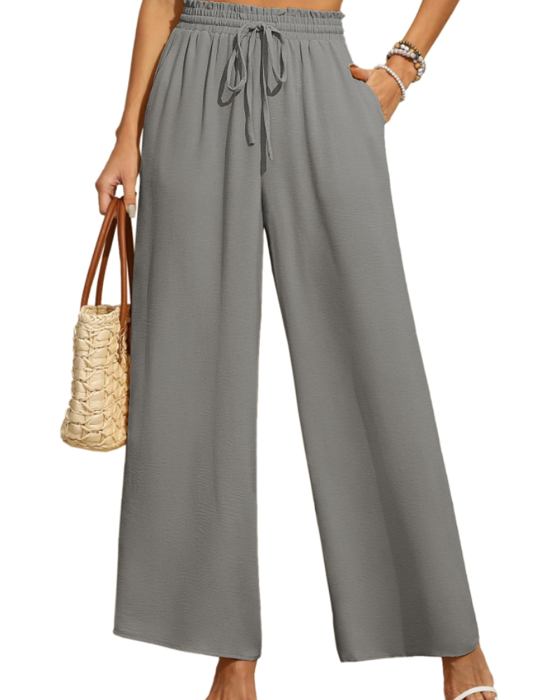 Anaïs Palazzo-Hose für Damen – hoher, elastischer Bund, weite Beine & Taschen