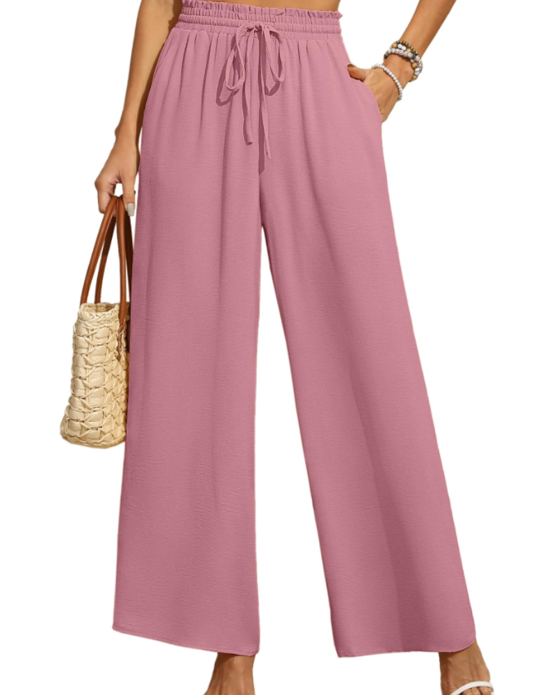 Anaïs Palazzo-Hose für Damen – hoher, elastischer Bund, weite Beine & Taschen