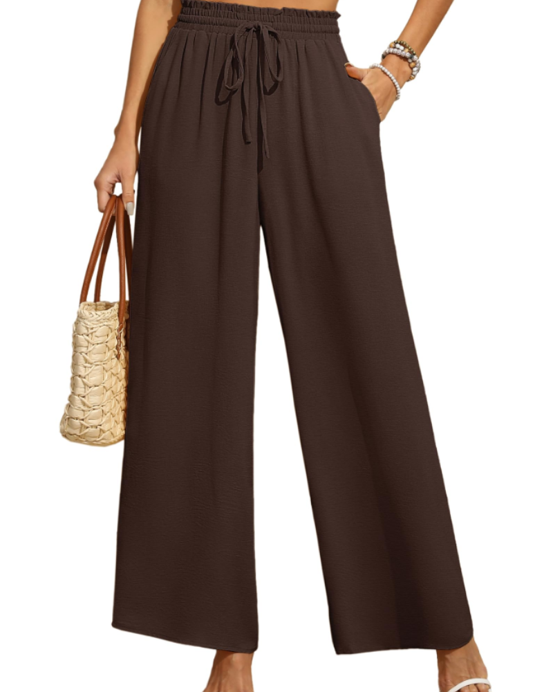 Anaïs Palazzo-Hose für Damen – hoher, elastischer Bund, weite Beine & Taschen